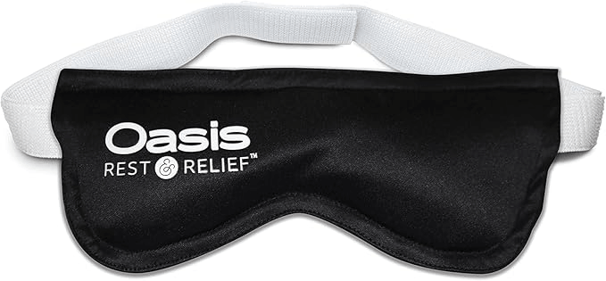 Hot and cold therapy eye mask for dry eyes relief, featuring adjustable comfort and soft materials for relaxation.