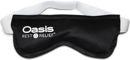 Hot and cold therapy eye mask for dry eyes relief, featuring adjustable comfort and soft materials for relaxation.