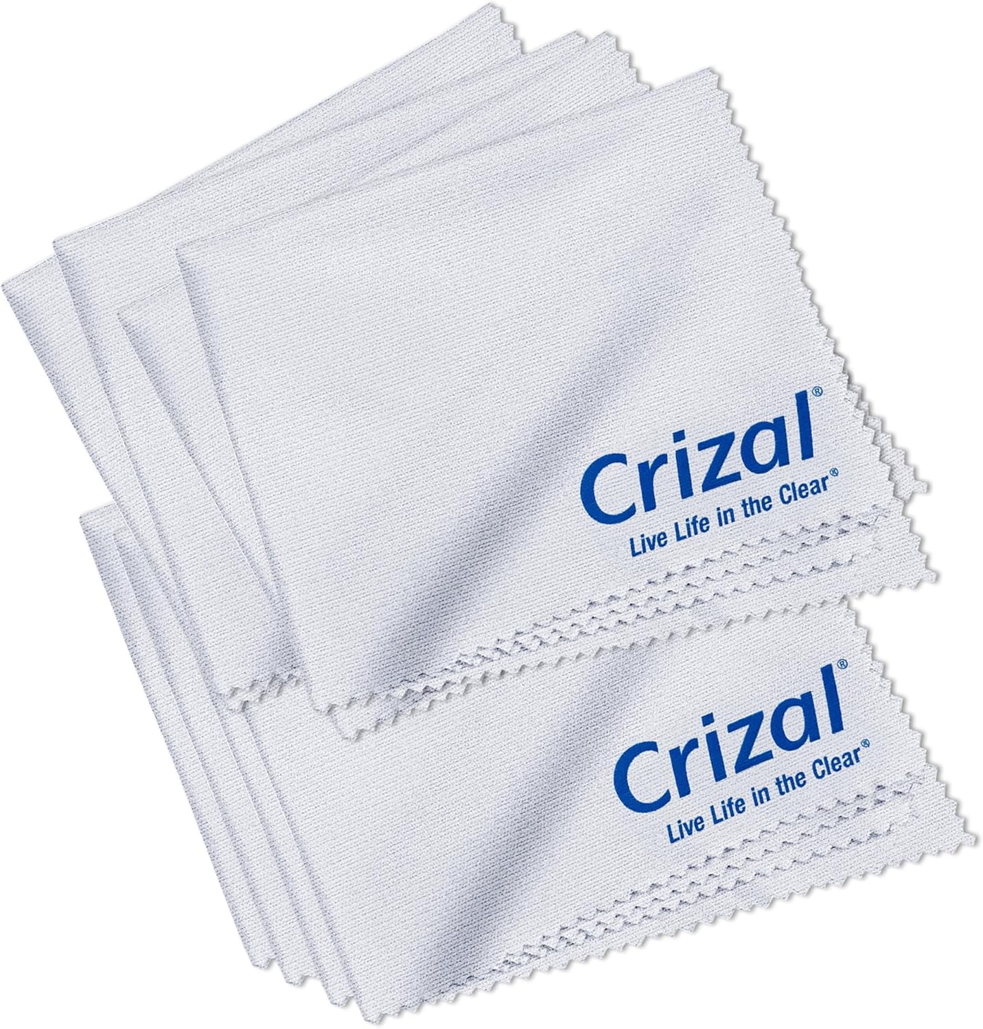 Crizal Microfiber Cleaning Cloths for Eyeglasses – Designed & Tested by CRIZAL® for AR-Coated Lenses – Safe Lens Cleaning Without Scratching-4 Pack