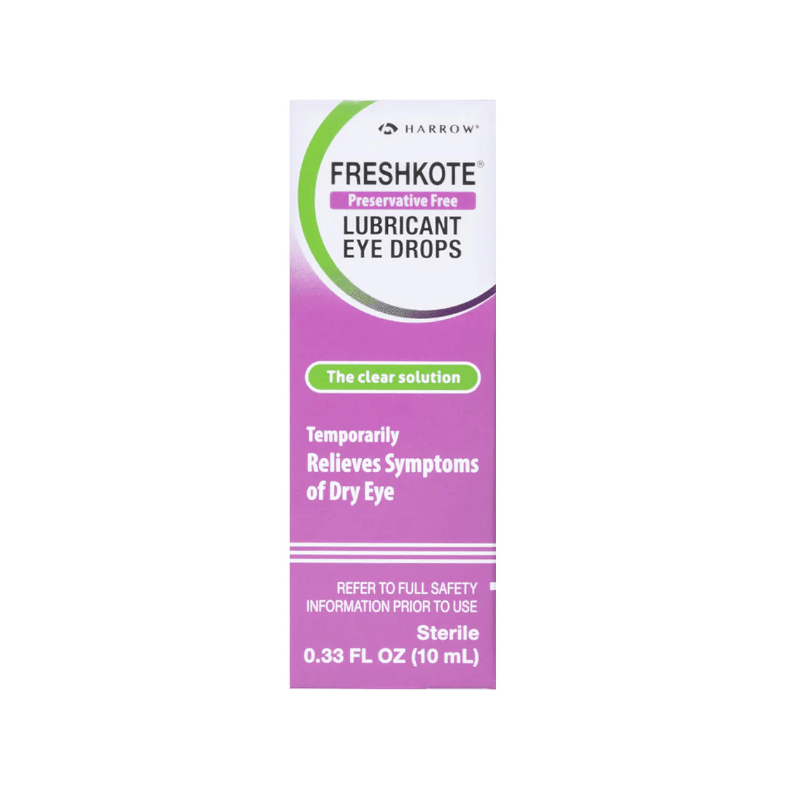 Freshkote preservative free eye drops box, 10mL, for dry eye relief and hydration.
