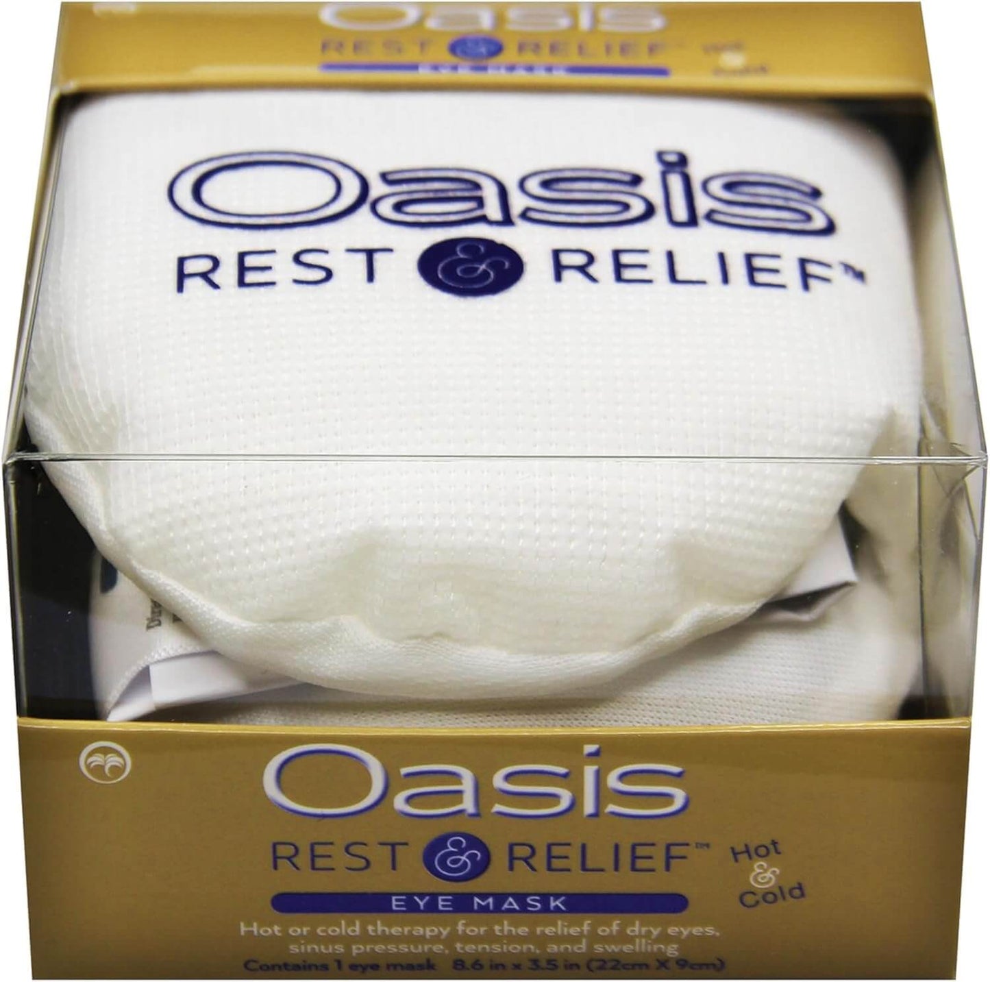 Hot and cold therapy eye mask for dry eyes relief in packaging, designed for soothing comfort and eye strain relief.